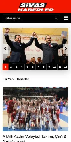 Anteprima del sito Sivas Haber, media di Turchia per articoli sponsorizzati