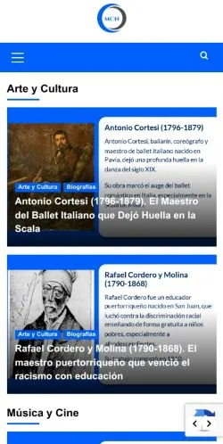 Anteprima del sito MCN Biografías, media di Spagna per articoli sponsorizzati