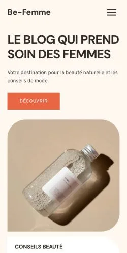 Anteprima del sito Be Femme, media di Francia per articoli sponsorizzati