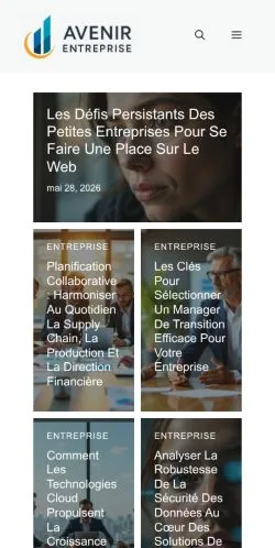 Anteprima del sito Avenir Entreprise, media di Francia per articoli sponsorizzati