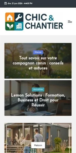 Anteprima del sito Chic et Chantier, media di Francia per articoli sponsorizzati
