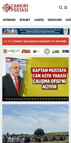 Podgląd witryny Çankırı Postası, medium z kraju Turcja do artykułów sponsorowanych