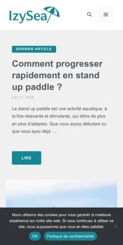 Anteprima del sito IzySea, media di Francia per articoli sponsorizzati