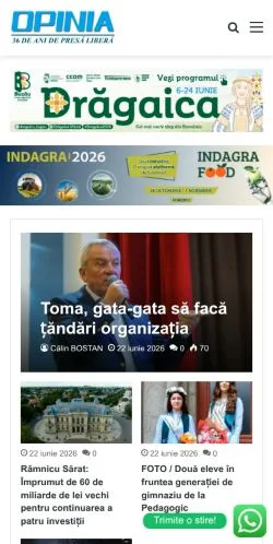 스폰서 기사용 루마니아 매체 Opinia Buzău 사이트 미리보기