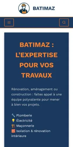 Vista previa del sitio Batimaz, medio de Francia para artículos patrocinados