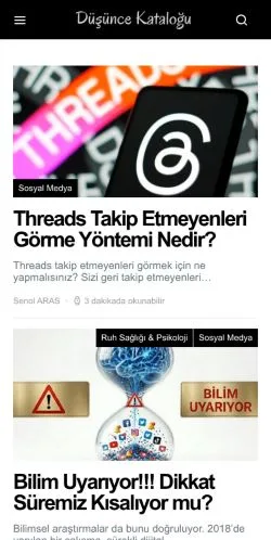 Anteprima del sito Düşünce Kataloğu, media di Turchia per articoli sponsorizzati