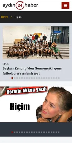 Anteprima del sito Aydın 24 Haber, media di Turchia per articoli sponsorizzati