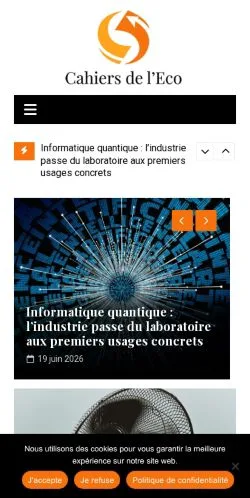 Anteprima del sito Cahiers de l'Éco, media di Francia per articoli sponsorizzati