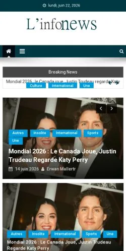 Anteprima del sito L'info News, media di Francia per articoli sponsorizzati