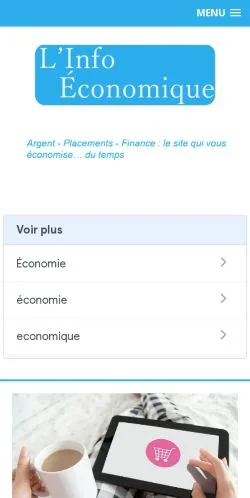 Anteprima del sito Toute l'information économique, media di Francia per articoli sponsorizzati