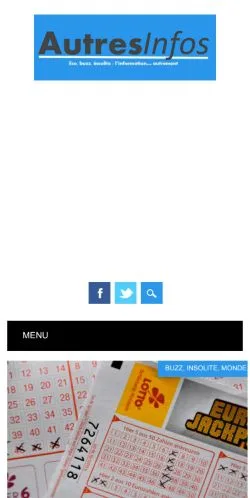Anteprima del sito Autres infos, media di Francia per articoli sponsorizzati