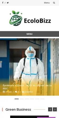Pré-visualização do site Ecolobizz, meio de França para artigos patrocinados