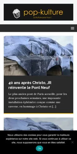 Anteprima del sito Pop-Kulture, media di Francia per articoli sponsorizzati