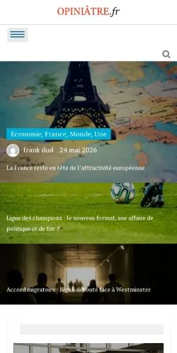 Anteprima del sito Opiniâtre, media di Francia per articoli sponsorizzati