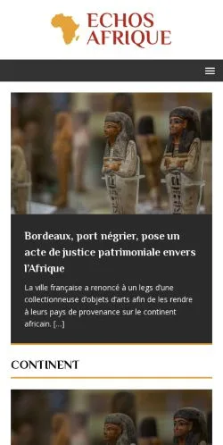 Forhåndsvisning af Echos Afrique, medie fra Belgien til sponsorerede artikler