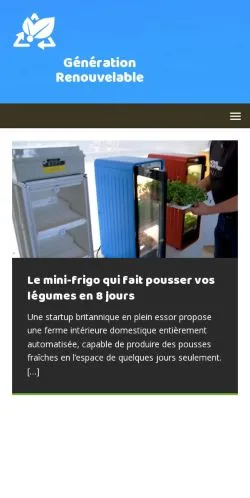 Anteprima del sito Génération Renouvelable, media di Francia per articoli sponsorizzati