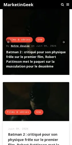 Anteprima del sito Marketingeek, media di Francia per articoli sponsorizzati