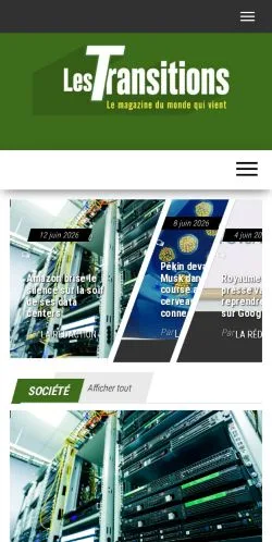 Sponsorlu makaleler için Fransa medyası Les Transitions sitesinin önizlemesi