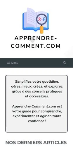 Voorbeeld van de website Apprendre-Comment, vermeld voor de publicatie van gesponsorde artikelen