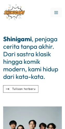 스폰서 기사 게재 매체로 등록된 Shinigami 사이트 미리보기