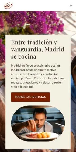스폰서 기사 게재 매체로 등록된 Madrid en Tercera 사이트 미리보기