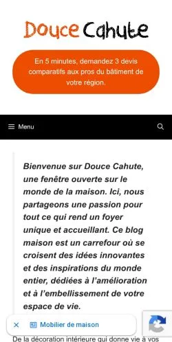 Aperçu du site Douce Cahute, référencé pour publier un article sponsorisé