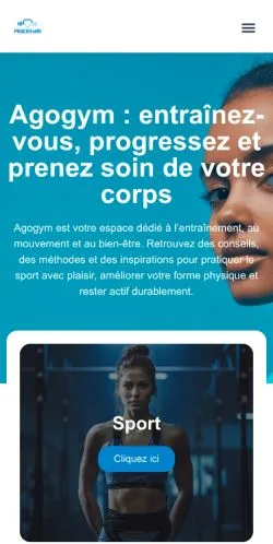 Vista previa del sitio Agogym, referenciado para publicar artículos patrocinados