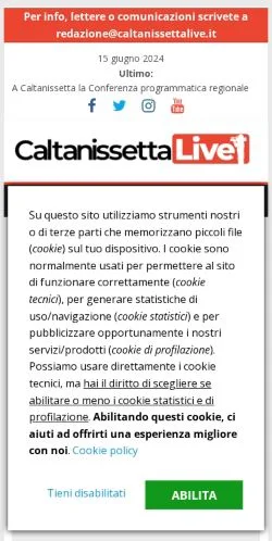 Anteprima del sito Caltanissetta Live, referenziato per la pubblicazione di articoli sponsorizzati