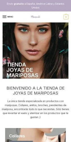 스폰서 기사 게재 매체로 등록된 Mis Mariposas 사이트 미리보기