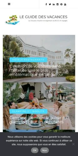 Anteprima del sito Guide Des Vacances, referenziato per la pubblicazione di articoli sponsorizzati
