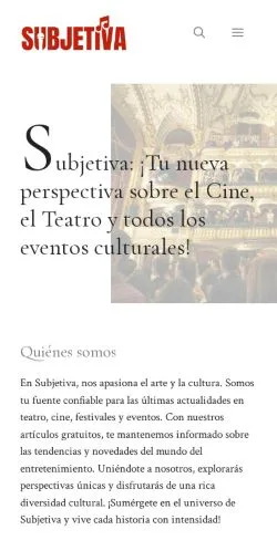 Aperçu du site Subjetiva, référencé pour publier un article sponsorisé