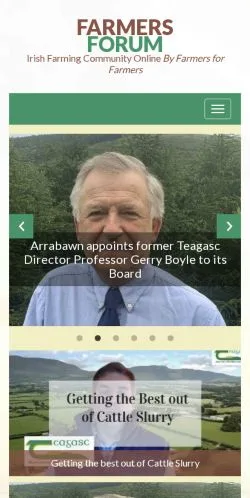 Voorbeeld van de website Farmers Forum, vermeld voor de publicatie van gesponsorde artikelen