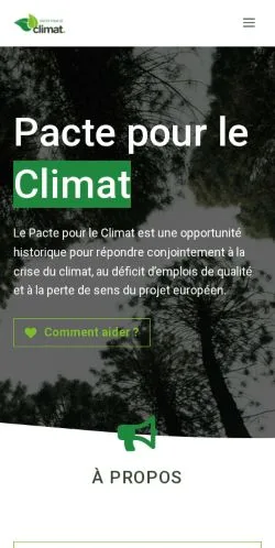 스폰서 기사 게재 매체로 등록된 Pacte pour le Climat 사이트 미리보기