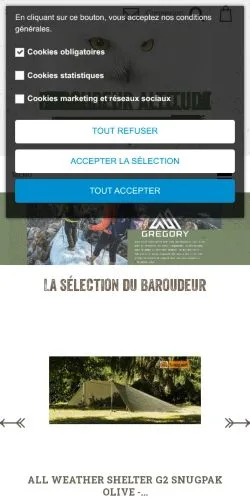Voorbeeld van de website Baroudeur Altitude, vermeld voor de publicatie van gesponsorde artikelen