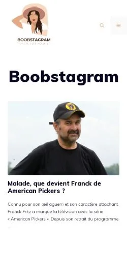 Vista previa del sitio Boobstagram, referenciado para publicar artículos patrocinados
