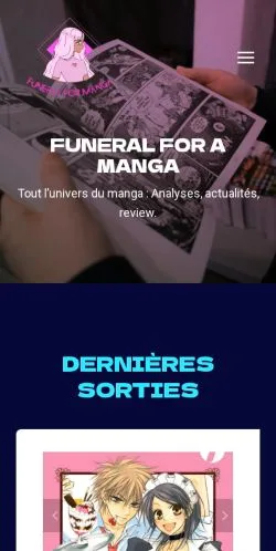 Aperçu du site Funeral For A Manga, référencé pour publier un article sponsorisé