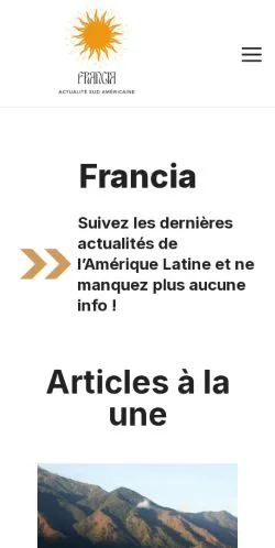Preview of the Francia website, listed for sponsored article publication