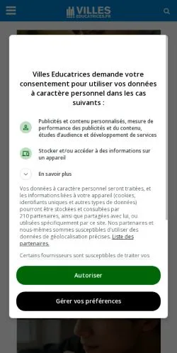 스폰서 기사 게재 매체로 등록된 Actualités de l'Enseignement 사이트 미리보기