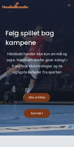 Podgląd witryny Handballtransfer, ujętej jako miejsce publikacji artykułów sponsorowanych