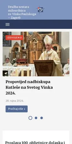 스폰서 기사 게재 매체로 등록된 Družba Sestara Milosrdnica 사이트 미리보기