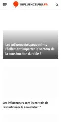 스폰서 기사 게재 매체로 등록된 Le Magazine Des Influenceurs 사이트 미리보기