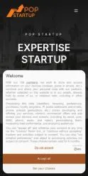 Vista previa del sitio Pop Startup, referenciado para publicar artículos patrocinados
