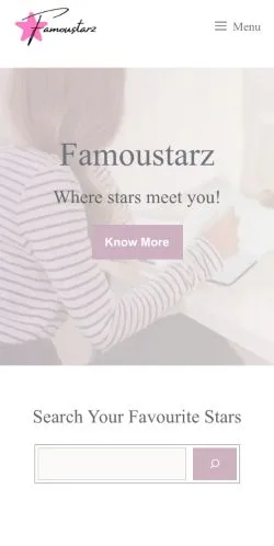 Anteprima del sito Famoustarz, referenziato per la pubblicazione di articoli sponsorizzati