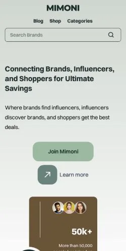 Forhåndsvisning af Mimoni Insights & Deals, opført til udgivelse af sponsorerede artikler