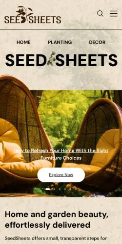 Anteprima del sito Seedsheets Home & Garden, referenziato per la pubblicazione di articoli sponsorizzati