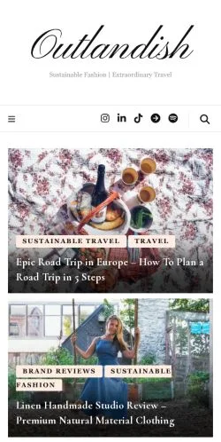 Förhandsvisning av webbplatsen outlandishblog.com, listad för publicering av sponsrade artiklar