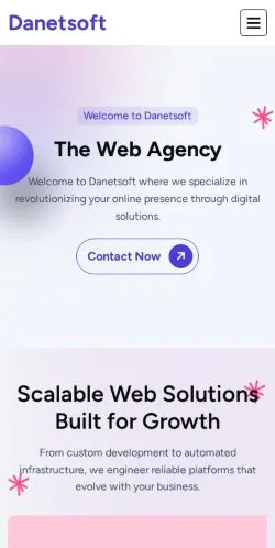 Forhåndsvisning av nettstedet Danetsoft Agency, oppført for publisering av sponsede artikler