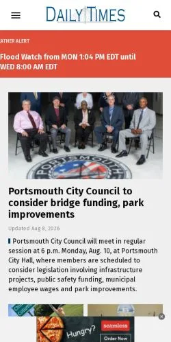 Preview of the portsmouth-dailytimes.com website, listed for sponsored article publication