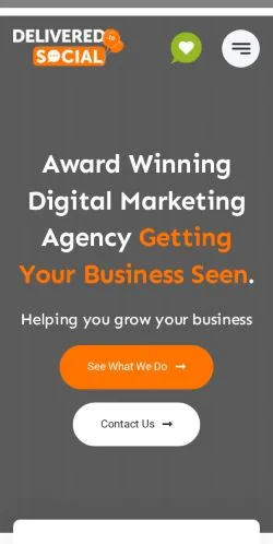 Preview of the Delivered Social website, listed for sponsored article publication