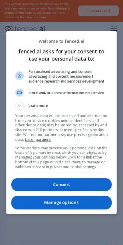 スポンサード記事の掲載先として登録されたFenced AIのサイトプレビュー